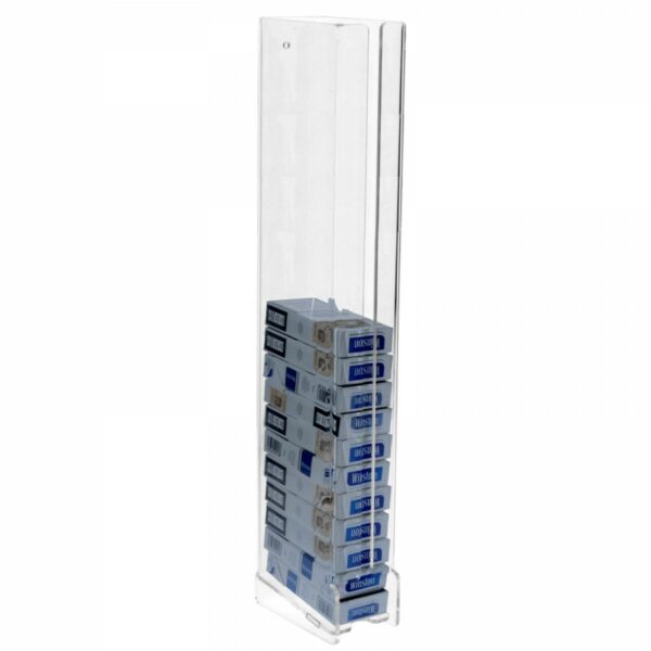 Espositore porta sigarette da parete in plexiglass trasparente per pacchetti da 20