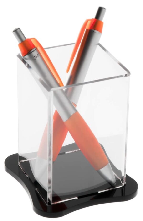 Porta penne da banco in plexiglass
