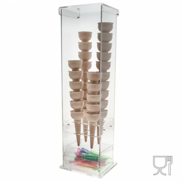 Porta coni gelato in plexiglass trasparente
