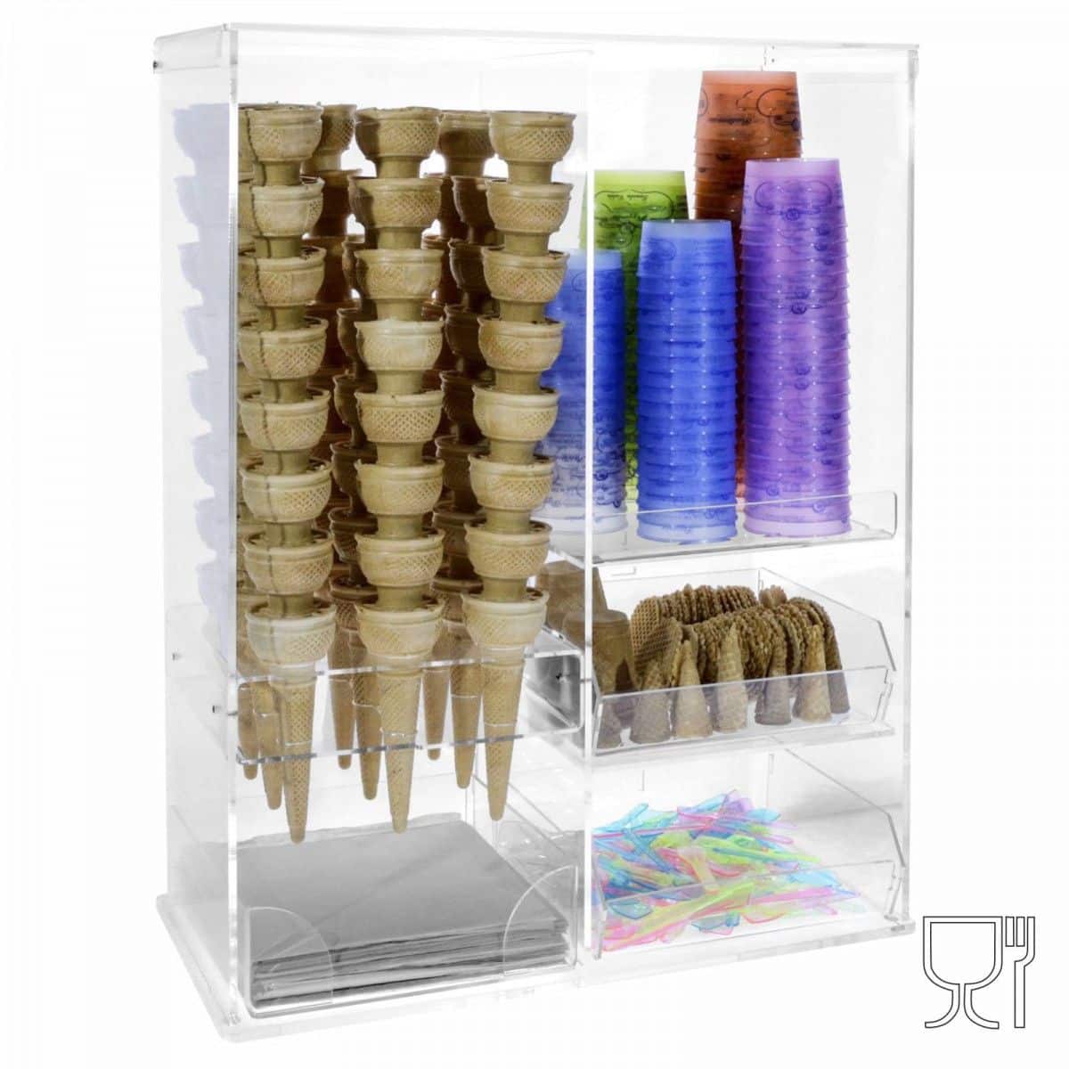 Espositore porta coni per gelaterie in plexiglass
